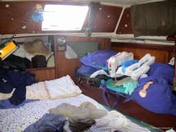 Our cabin with luggage along side