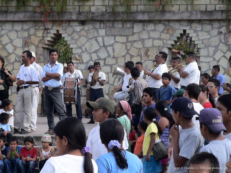 Musicians and audience at Copan Ruinas Fiesta