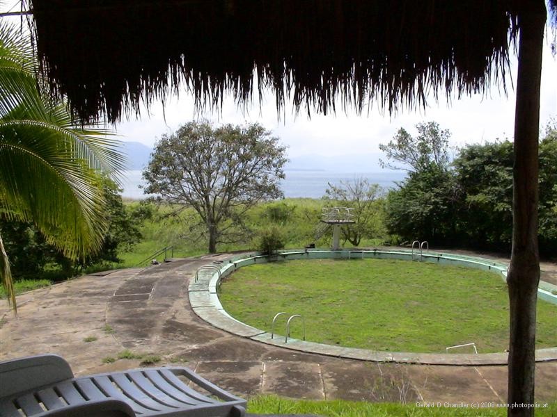 Former pool at Hotel Agua Azul, now a mini-soccer field