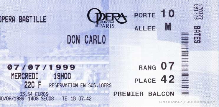 Opera Bastille Ticket, July 7