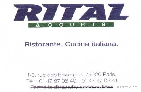 Rital Ristorante, Cucina italiana