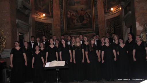 Singers lit, church dark