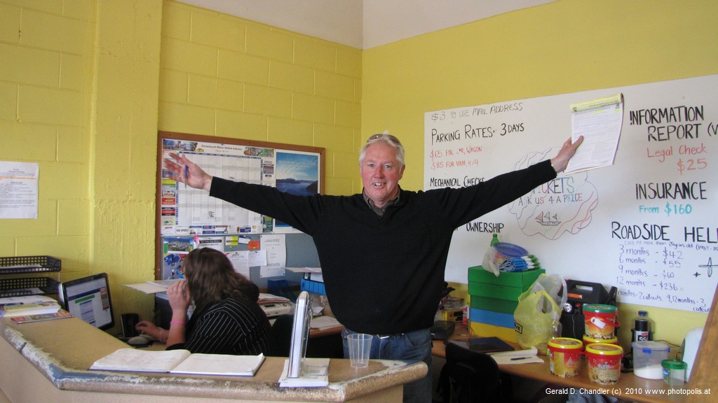 Friendly Backpackers' Car Market Owner