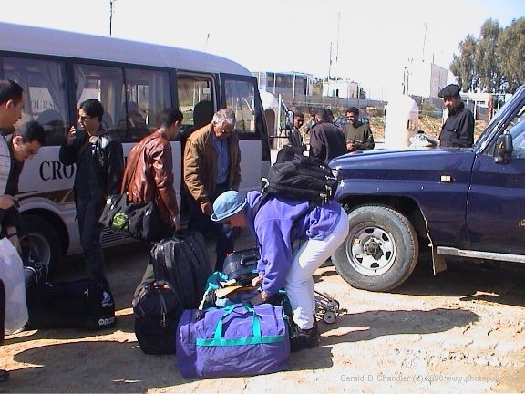 Bus and Jan at Egypt-Israel Border