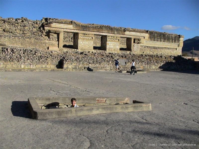 Mitla Ruins, with tomb entrance.