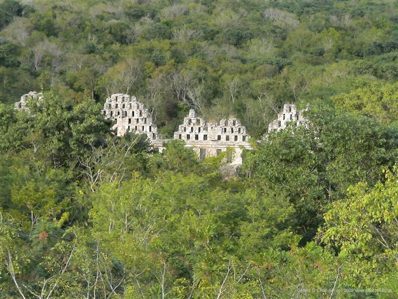 Partially excavated and restored ruins, Uxmal