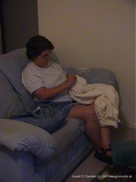 Barbara Chandler crocheting