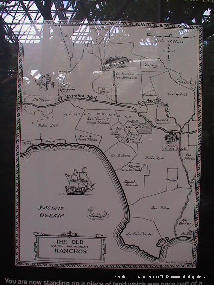 Page Museum map of old Spanish and Mexican ranchos