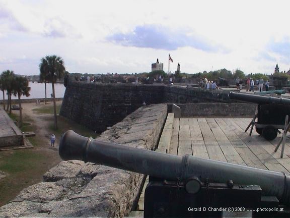 Old canons in place in Castillo de San Marcos