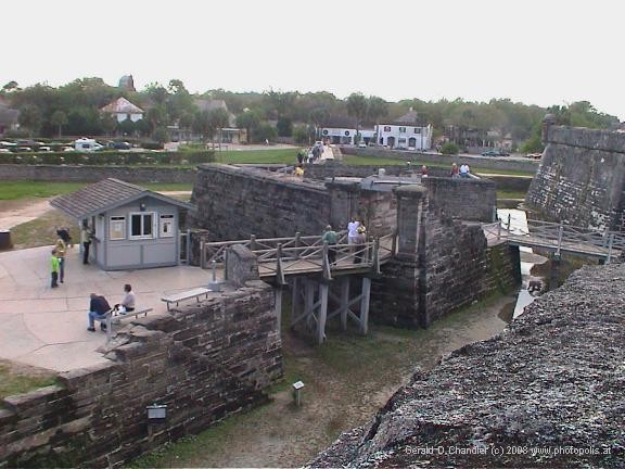 Double wall defense with moat outside San Marco; ticket office now present